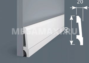 PX023 Плинтус Экополимер COSCA DECOR COSCA Экополимер 90х20х2000мм (12шт/уп)