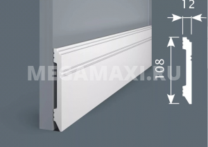 PX005 Плинтус Экополимер COSCA DECOR COSCA Экополимер 108х12х2000мм (8шт/уп)